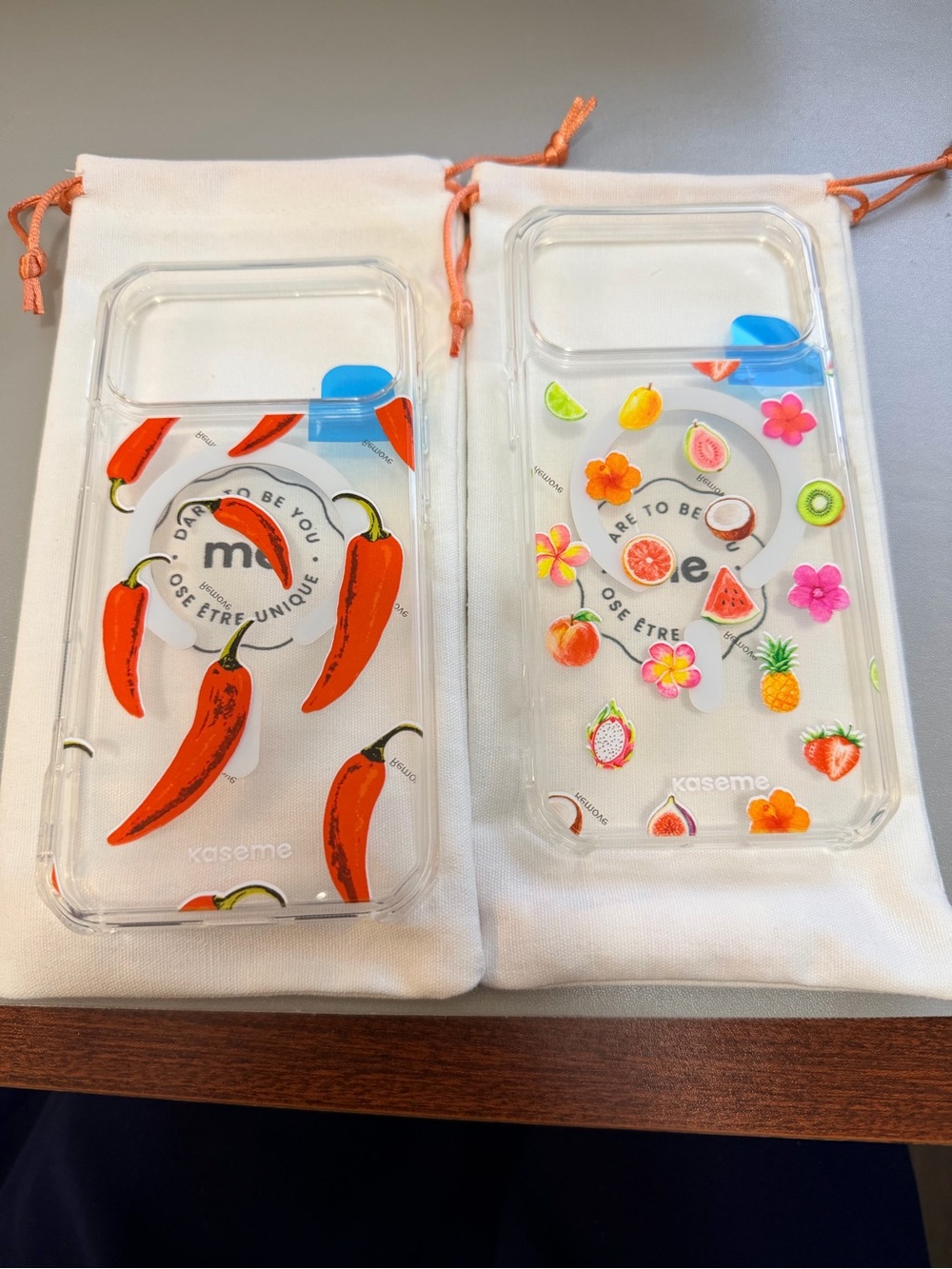 Kaseme Clear Phone Case with Red Chili Pepper Design